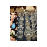 Large mixed lot: assorted 20th century clear glass wines, champagne flutes, jugs etc (qty)