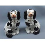 Pair of 19th century Staffordshire model spaniels