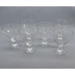 Set of six large 19th century clear glass rummers, approx 5 ½” high