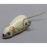 Yone made in Japan clockwork mouse, 5 3/4" long including tail