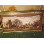 ANTHONY STRONG, SIGNED GROUP OF THREE OILS ON BOARD, “Heydon Village”, “Green” and “Church”