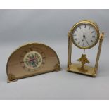 Mixed Lot small brass framed French mantel clock, marked Paris Royal 8 Days, and a further 1930s