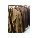 Collection of various vintage gents tweed and other jackets, trousers etc