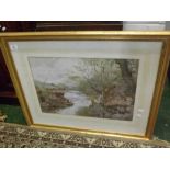 GEORGE SPAWTON CATTOWE, SIGNED AND DATED 1888 LOWER RIGHT, WATERCOLOUR, "The Devonshire Avon", (