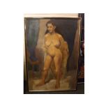 ROSINA ROGERS, SIGNED LOWER RIGHT, OIL ON CANVAS, Standing Nude, 26" x 18"