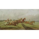 ENGLISH SCHOOL (19TH/20TH CENTURY) Horse-racing scene oil on canvas, indistinctly signed lower