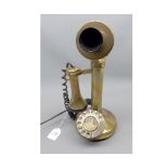 Brass stick telephone (contemporary), 13" high