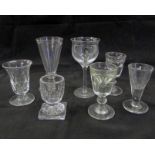 Collection of seven various 19th century and later ale glass, jelly glasses etc, various sizes