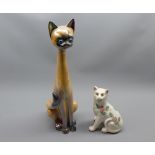Mixed Lot: Jema lustre finish model cat and one other, largest piece 14" high (2)