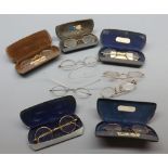 Collection of various vintage spectacles, some cased