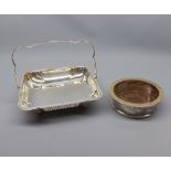 Silver plated circular bottle stand and silver plated table basket (2)