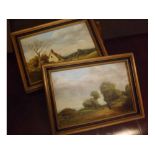 N RIPLEY, PAIR OF OILS ON BOARD, Rural scenes, framed, 11 1/2" x 7 1/2" (2)