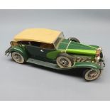 Model vintage car, unsigned, 12" long