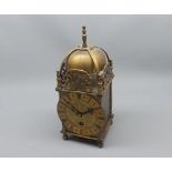 Smiths reproduction small brass lantern style clock, 10" high