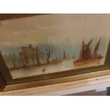 T MONTIMER, PAIR OF FRAMED WATERCOLOURS, Shipping and Harbour scenes, 9 1/2" x 6"