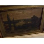 PAIR OF LATE 19TH CENTURY OIL ON CANVAS STUDIES, Rural scenes, in gilt foliate frames, 8 1/2" x
