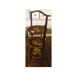 Arts & Crafts style floral decorated three tier cake stand