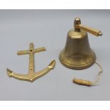 Small ship's bell, with brass anchor mount