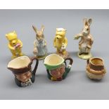 Mixed lot: Royal Doulton Winnie the Pooh figures, Beswick Beatrix Potter figures and two small