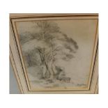 GEORGE FROST (1754-1821, BRITISH), PENCIL DRAWING, Horse by a tree, 8" x 6", Provenance: David