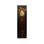 20th century three weight longcase clock, case with open arch pediment and glazed doors