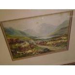 VALLANCE SIGNED WATERCOLOUR, Lakeland Scene, 7 x 9 1/2"