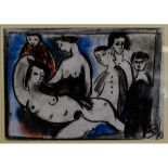 * EILEEN BELL (1907-2005, BRITISH) Group of nude and other figures pastel and chalk, monogrammed and