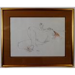 * HENRY BIRD, ARCA (1909-2000, BRITISH) "Nude with back view" pencil and chalk, signed near