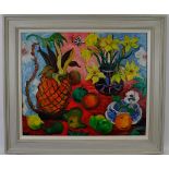 * ELEANOR HOPE-HENDERSON, SSA (1917-2006, SCOTTISH) "Still Life, 1980" oil on board, signed lower