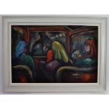 * FRITH MILWARD (1906-1982, BRITISH) Figures on a bus oil on canvas, unsigned 19 x 29 ins