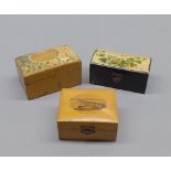 Mixed Lot: small Mauchline ware box marked "Tay Bridge", plus two further boxes (3)