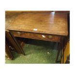 Small 19th century mahogany single drawer side table, raised on tapering legs, 27" wide