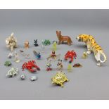 Large collection of miniature glass and ceramic animals, various designs