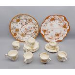 Mixed Lot: two late 19th or early 20th century Japanese Kutani plates, together with a quantity of