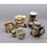 Mixed Lot: Royal Doulton and other character jugs, largest 8 1/2" high (7)