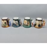 Great Yarmouth Pottery, four boxed tankards celebrating various explorers