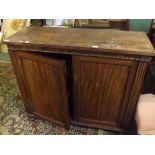 19th century mahogany two door side cabinet, with shelved interior, 42" wide