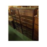 19th century mahogany bookcase cabinet, with double glazed doors, 39" wide