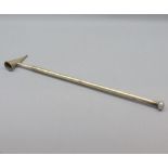 Unusual brass telescopic candle snuffer, 27" long when extended