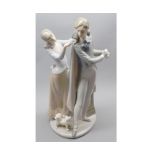 Large Lladro figure, lady and gallant, 15" high