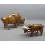 Sylvac model bison and further Sylvac model water buffalo, largest piece approx 8" high (2)