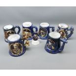 Great Yarmouth Pottery, six mugs with Nelson related interest