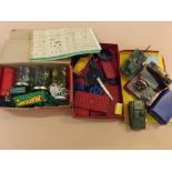 Mixed lot: Meccano accessory outfit and further loose Meccano together with a small German