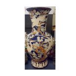 Large 20th century Oriental vase, decorated with cranes amongst foliage, 28 high