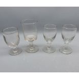 Collection of four miscellaneous Victorian rummers and drinking glasses