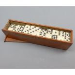 Cased 19th century dominoes