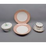 Mixed Lot: 19th century Davenport cup and saucer, together with two further 19th century circular