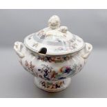 19th century Ironstone soup tureen, decorated with floral detail, unsigned