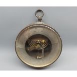 Late 19th or early 20th century brass cased circular aneroid barometer, unsigned, 5 diameter