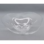 Orrefors clear Art Glass bowl, 12 wide